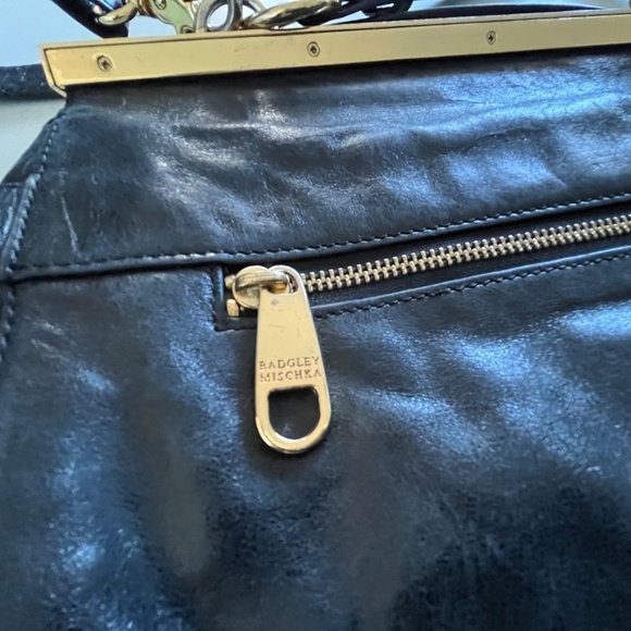 Badgley Mischka Black Leather and Cowhide Crossbody Bag - Picture 10 of 10